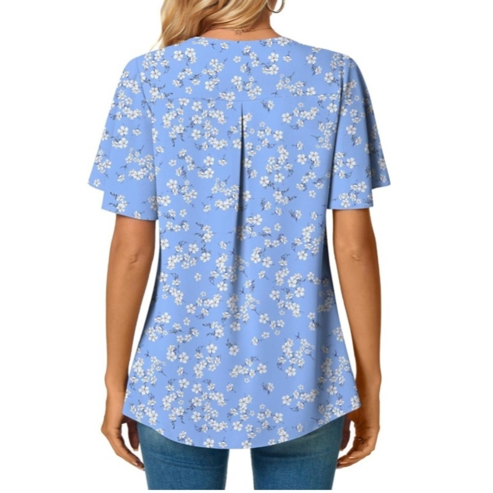 NWOT Anyally Floral Blue Women's Top - Picture 2 of 9
